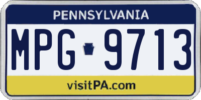 PA license plate MPG9713