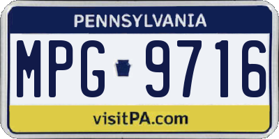 PA license plate MPG9716