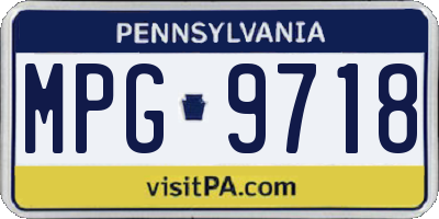 PA license plate MPG9718