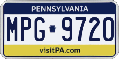 PA license plate MPG9720
