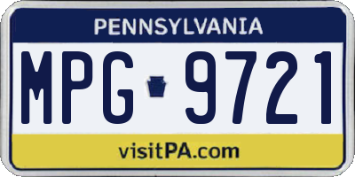 PA license plate MPG9721