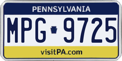 PA license plate MPG9725