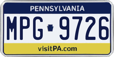 PA license plate MPG9726