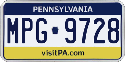 PA license plate MPG9728