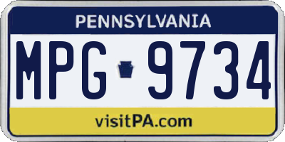 PA license plate MPG9734