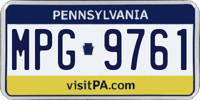 PA license plate MPG9761