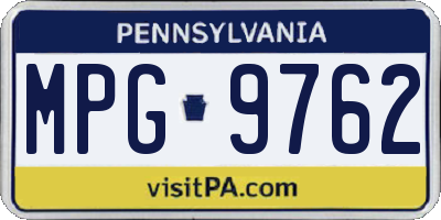 PA license plate MPG9762