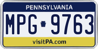 PA license plate MPG9763