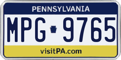 PA license plate MPG9765