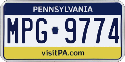 PA license plate MPG9774