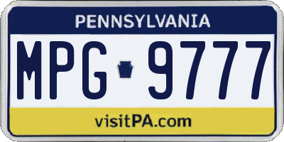 PA license plate MPG9777