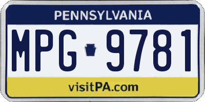 PA license plate MPG9781