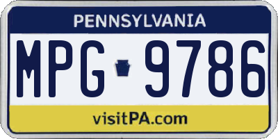 PA license plate MPG9786