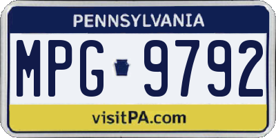 PA license plate MPG9792