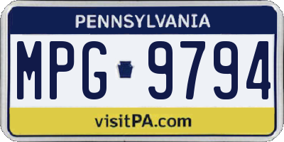 PA license plate MPG9794