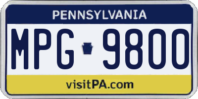 PA license plate MPG9800