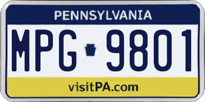 PA license plate MPG9801
