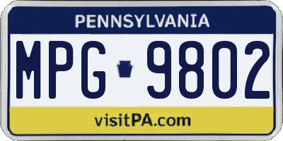 PA license plate MPG9802