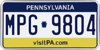 PA license plate MPG9804