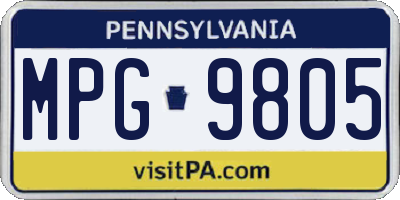 PA license plate MPG9805