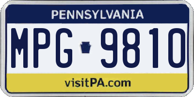 PA license plate MPG9810