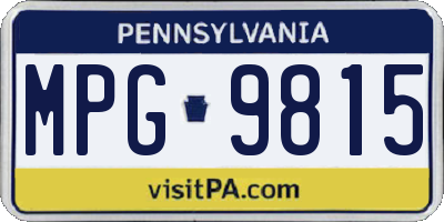 PA license plate MPG9815