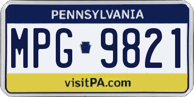 PA license plate MPG9821