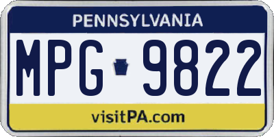 PA license plate MPG9822