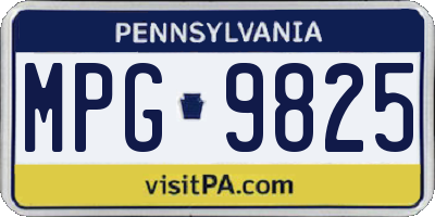 PA license plate MPG9825