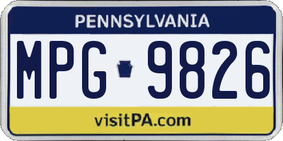 PA license plate MPG9826