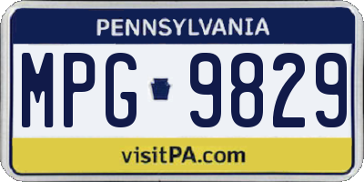 PA license plate MPG9829