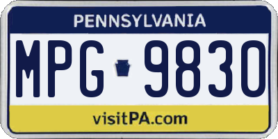 PA license plate MPG9830