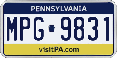 PA license plate MPG9831