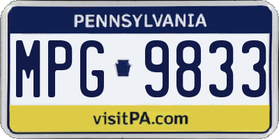 PA license plate MPG9833