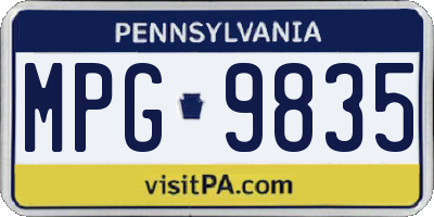 PA license plate MPG9835