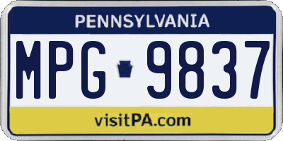 PA license plate MPG9837