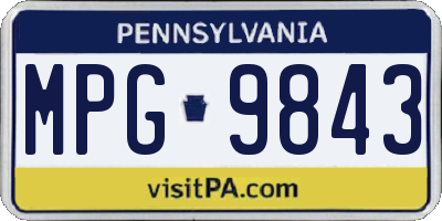 PA license plate MPG9843