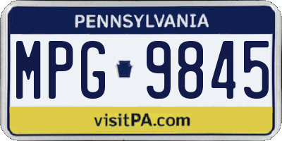PA license plate MPG9845