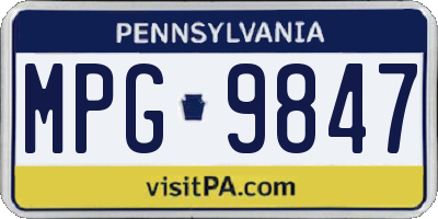 PA license plate MPG9847