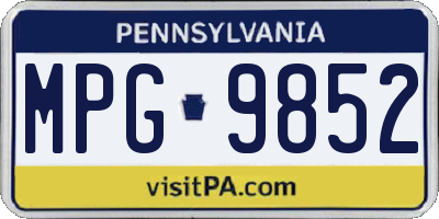 PA license plate MPG9852