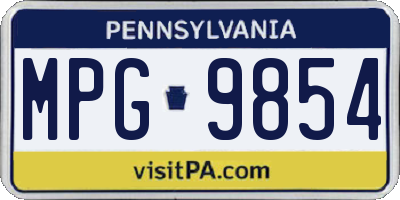 PA license plate MPG9854
