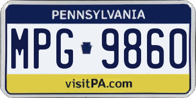 PA license plate MPG9860