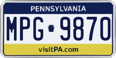 PA license plate MPG9870