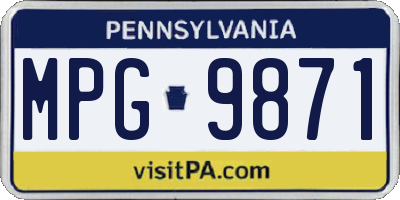 PA license plate MPG9871