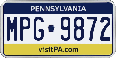 PA license plate MPG9872