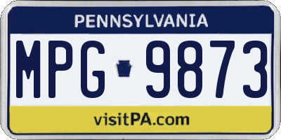 PA license plate MPG9873