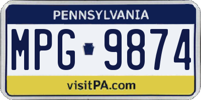 PA license plate MPG9874