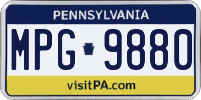 PA license plate MPG9880