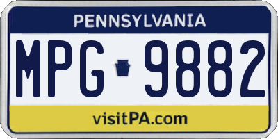 PA license plate MPG9882