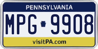PA license plate MPG9908